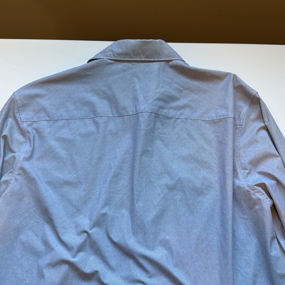 Zara Blue And White Stripe Dress Shirt Classic Professional Style - Picture 9 of 10